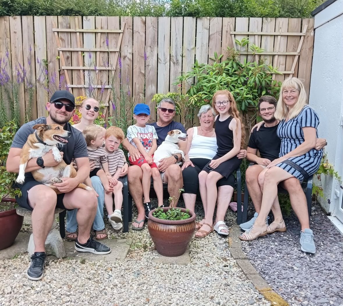 The whole family together