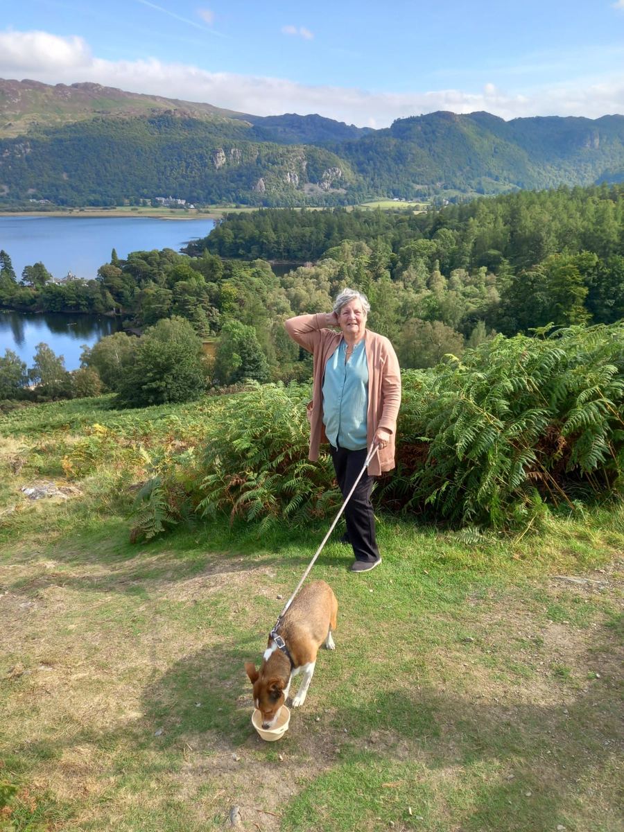 Out walking with the dog