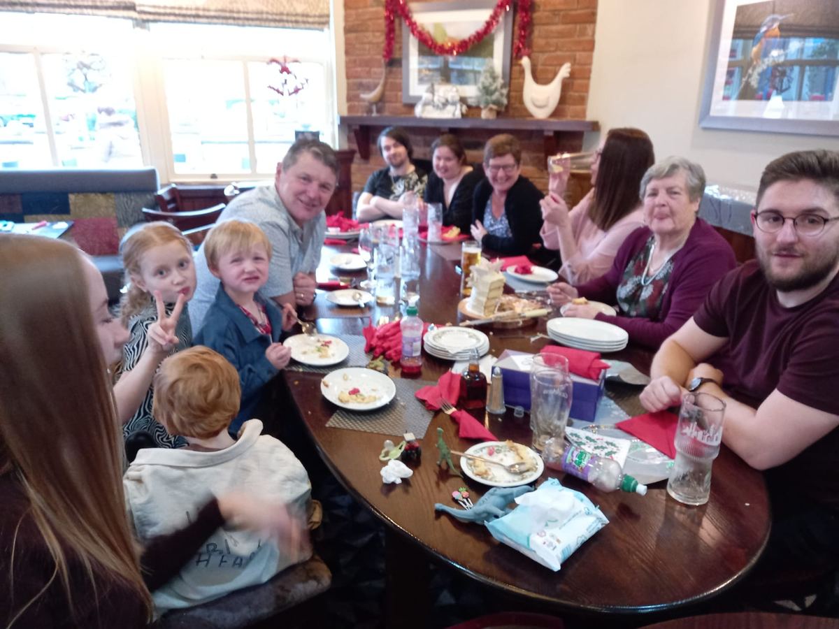 The whole family together