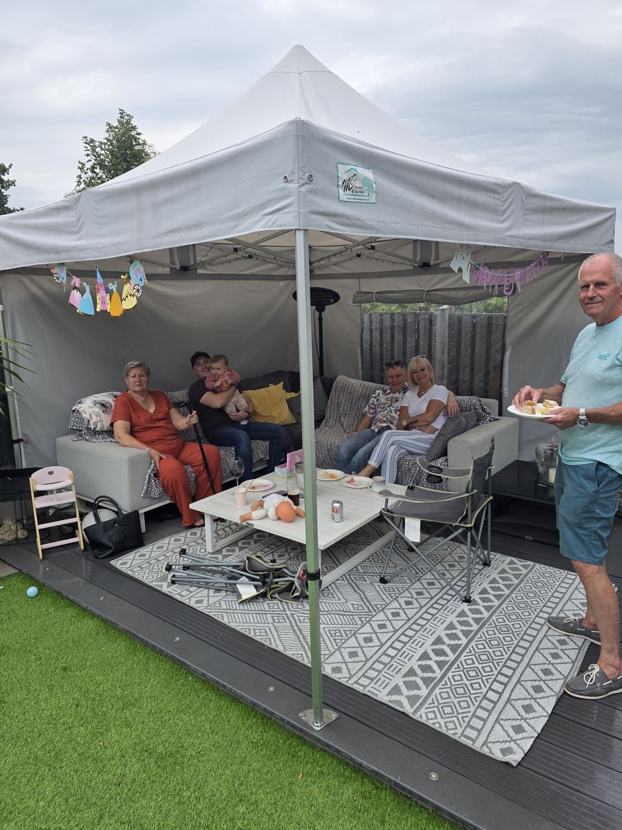 Out in the garden with everyone