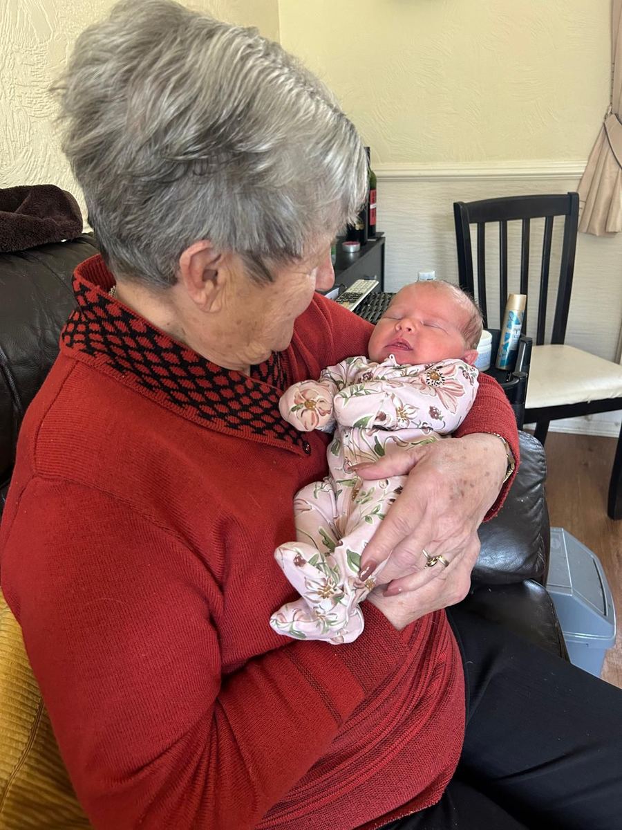 A newborn to hold