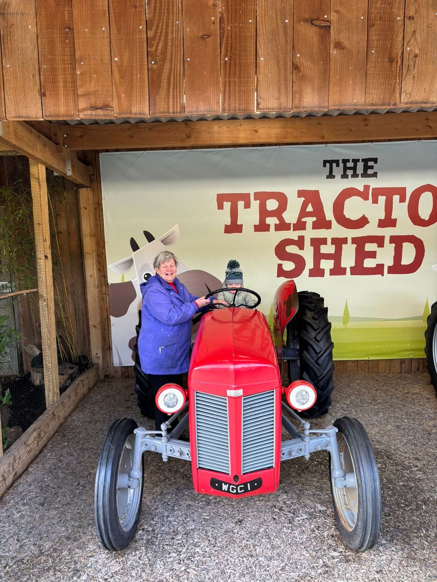 Back at the tractor shed