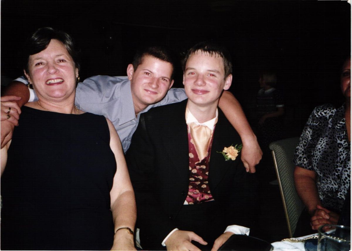 Dressed up for a do, around 2007