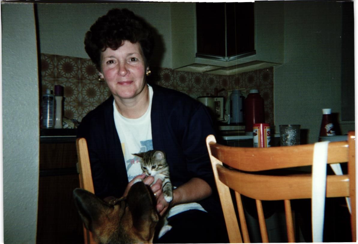 With the cat, around 1993