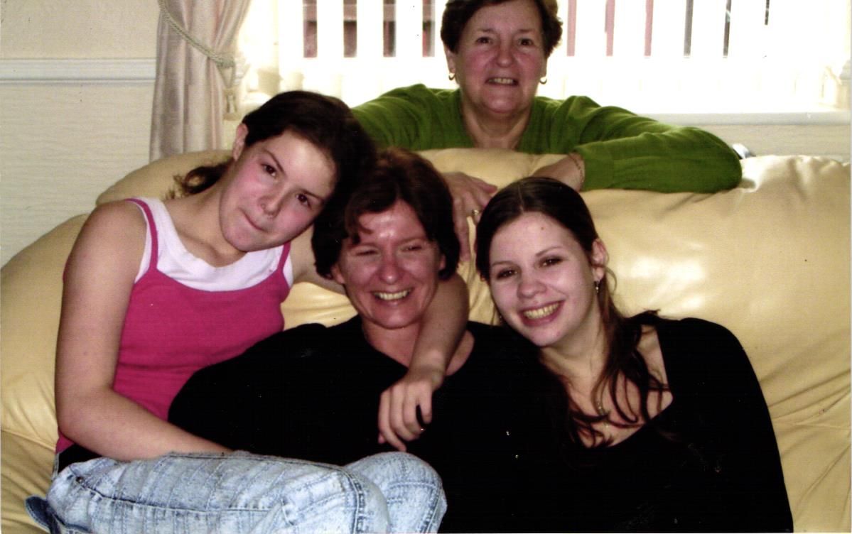 With the girls, around 2006