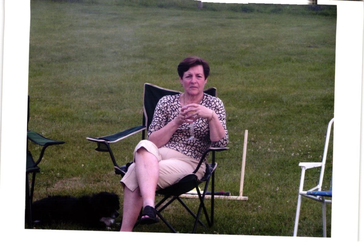 Relaxing outdoors, around 1998